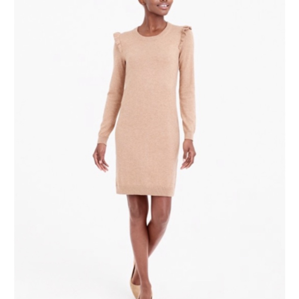 J Crew Factory ruffle shoulder sweater dress XS